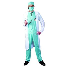 Foxxeo 10095 Doctor Costume Surgical Coat, Size: XXXXL