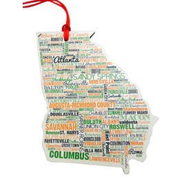 Georgia Ornament Wooden Christmas Tree Decoration Made in The USA Decor