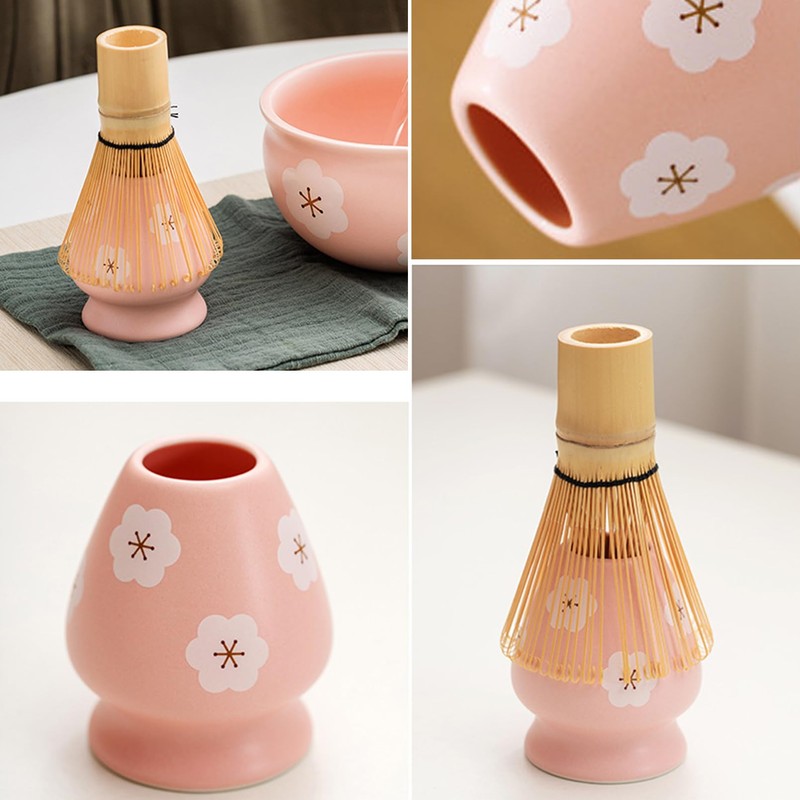 Matcha Set with Matcha Whisk, Ceramic Matcha Whisk Holder and