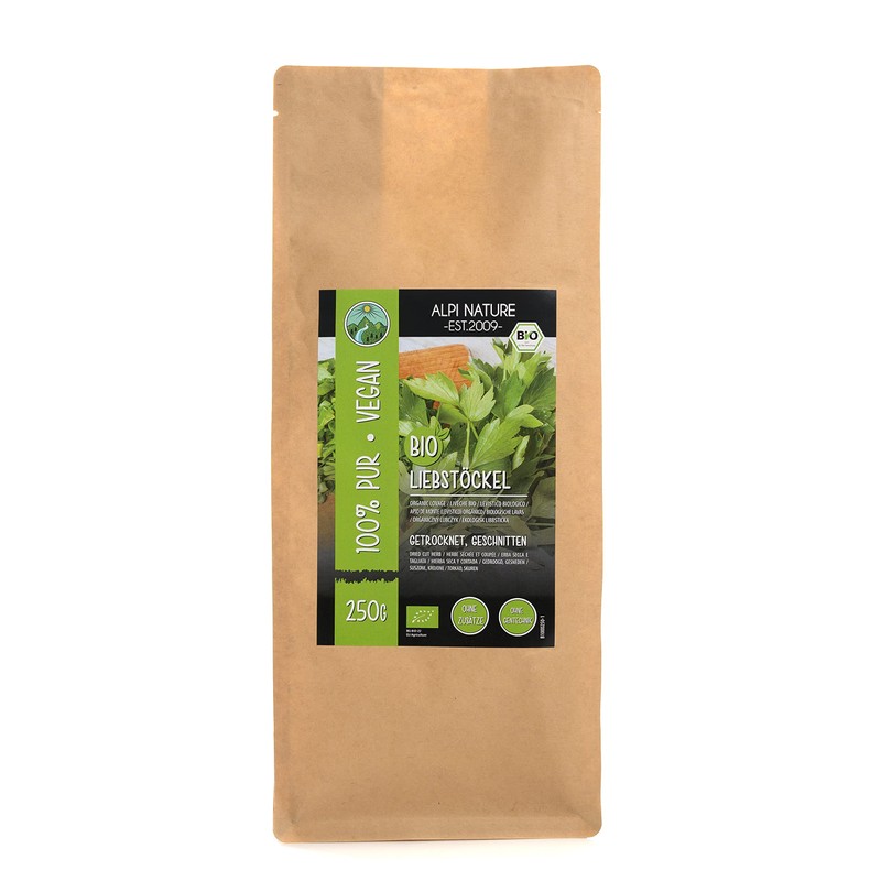 Dried Organic Lovage (250g, 8.8oz), Rubbed Organic Lovage, Dried Lovage