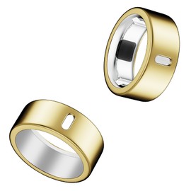 Snyeest Cover Compatible for Oura Ring 4/Gen 3 Horizon/Gen 3 Heritage,Charging Directly,Ultra-Thin Rugged TPU Polished Elastic Ring Finger Sleeve Protector for Workout Gym Women Men -Gold+Gold-Size 7