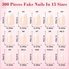 240pc French Tips Press on Nails Short Coffin Fake Nails
