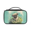 Freewander Pug Daisy Makeup Bag for Women Portable Cute Cosmetic
