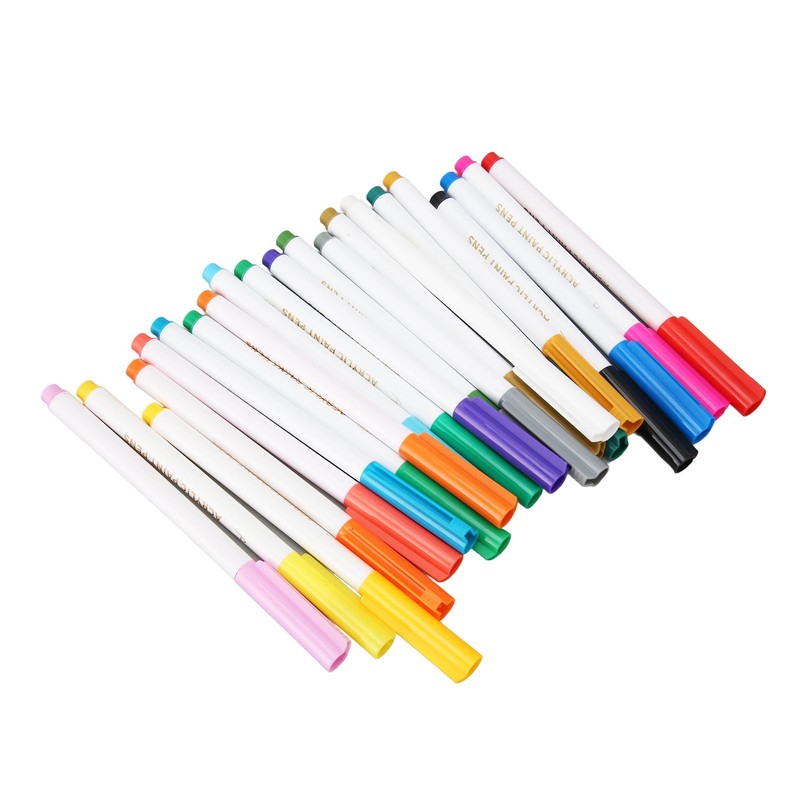 21 Colors Paint Pens Acrylic Markers Washable Dry Quickly Paint