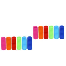 ULTECHNOVO 12 PCS Reusable Neoprene Popsicle Holder Bags Ice Sleeves for Parties Backyard Barbecues Insulated Freezing Covers Blue Green Red Orange