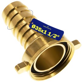 Brass Hose Nozzle for Connection Hose with Diameter 35 mm and Internal Thread 1 1/2 Inch MONTERAL