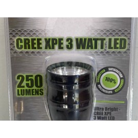 GlowMax 250 Lumens LED 2D Flashlight. Cree XPE 3 Watt LED. Water Resistant.