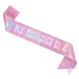In My Thirties Era Sash with Pin, In My Birthday Era Birthday Sash, 63 Inch Thirties to Be Sash, Hot Pink Birthday Sash Decorations, Girl's Birthday Party Sash, 30s Birthday Party Sashes for Birthday