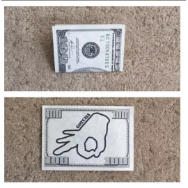 Trick Realistic 100 Dollar Bill (Circle Punch Game meme) funny prank Magic Trick