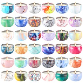 WPONSZU 36 Pack Scented Candles Gift Set for Woman, Jar Candle, 2.5 oz Soy Wax Tin Candle-Ideal Gift for Travel Home Décor