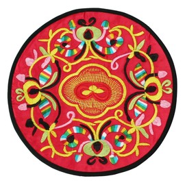 kilofly Vintage Ethnic Floral Design Placemat Value Pack, 6 pc Set, 7.7 inches