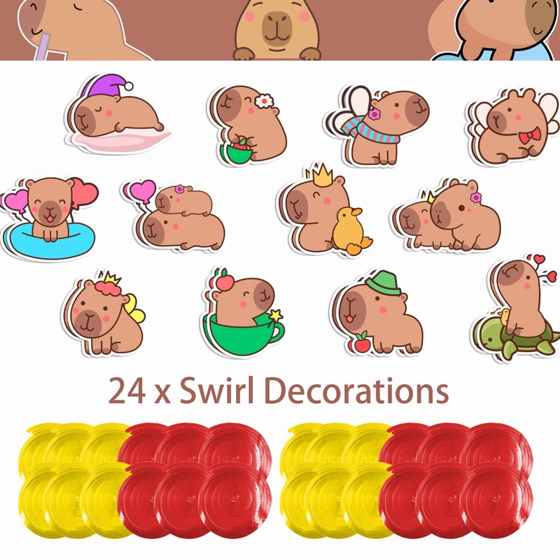 24 Pcs Capybara Hanging Swirls Capybara Ceiling Swirls Decorations Capybara