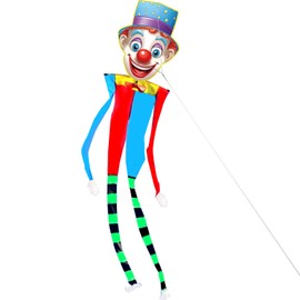 HENGDA KITE Clown Kite for Kids and Adults,Easy to Fly,Excellent Fabric and Structure Design,Suitable for Beginners(123 * 25) in. (Blue)