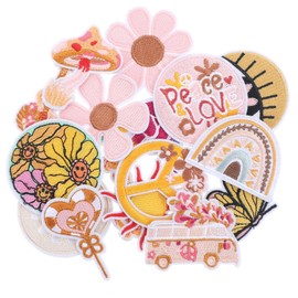 Iron-On Patches, Pack of 16 Appliqué Iron-On Patches for DIY Applique, Iron-On Patches, Textiles, Iron-On Patches for Clothes, Dress, Hat, Jeans, DIY Accessories