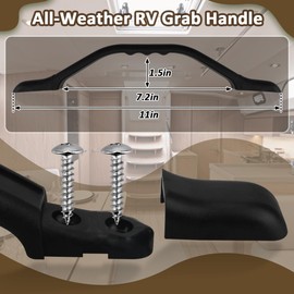 SAQXK 2Pcs RV Camper Trailer Grab Handle Black Plastic 11 inch RV Entry Door Handle Grab Bar for Trailer, Boat, Motorhome, Trucks Door Assist Bar Replacement All Weather Use