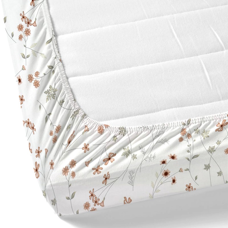 LINENWALAS 100% Cotton Percale Double Size Fitted Sheet Only, Printed