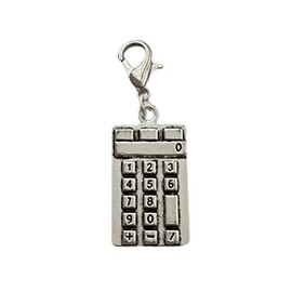 2 Pcs Mini Calculator Clip on Charm Math Lover Jewelry Pendant for Diy