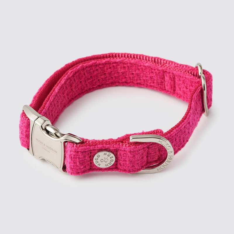 HUGO & HUDSON Tweed Dog Collar, Luxury Adjustable Quick Release