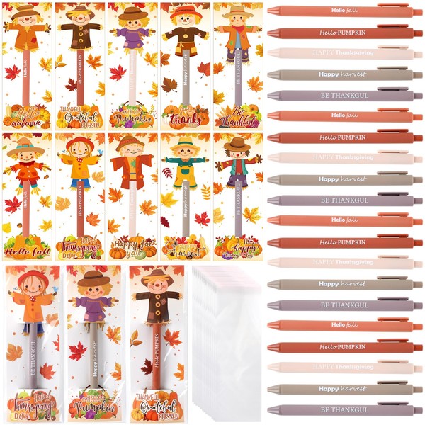50 Sets Thanksgiving Fall Gifts Bulk Appreciation Ballpoint Pens with