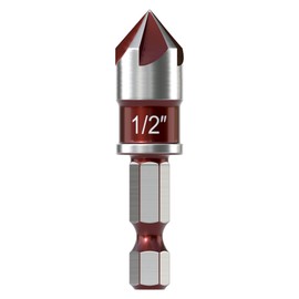 APIOLO Countersink Drill Bit-82 Degree, 5 Flutes High Speed Steel Countersink Bits, with 1/4 Inch Quick-Change Hex Shank, 1/2 Inch Sizes, for Metal, Wood, Plywood, Plastic