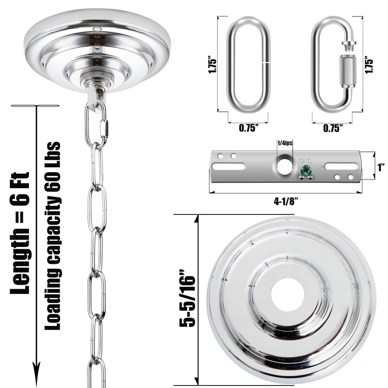 MAYOMAJO 5-5/16 Inch Light Canopy Kit with 6 Feet Hanging