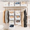 DIMJ Hanging Closet Organizer - 4 Tier Collapsible Hanging Shelves