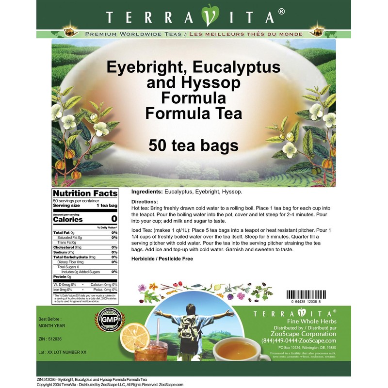 Eyebright, Eucalyptus and Hyssop Formula Formula Tea (50 tea bags,