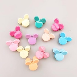 1 can of 50 colorful small mouse shaped hair clips - women's anti slip hair accessories, straight/curly/wavy hair, mixed colors (anti slip grip, cute cartoon design)