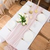 CHUQING Chiffon Table Runner,27 x 118 inch, Pink, Thin Decorative
