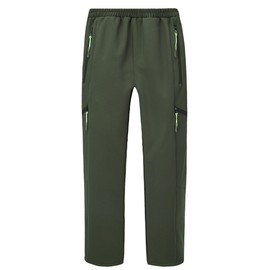 CAMLAKEE Kids Waterproof Hiking Pants Boys Girls Warm Winter Fleece Lined Outdoor Snow Ski Pants Army 8-9 Years/Size 140