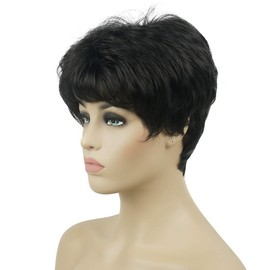 Lydell 6" Women Wigs Short Curly Hair Synthetic Full Wig Darkest Brown