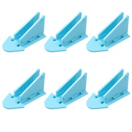Coufce 6 Pack Adhesive Sliding Door Lock Invisible Window Locks Sliding Glass Door Lock Keyless Jammer Stopper Safety Latch for Sliding Closet Shower Patio Wardrobe Cabinet(Blue)