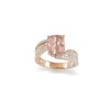 Tirafina Rose Gold Over Sterling Silver Simulated Morganite Bypass Ring