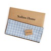 Solino Home Check Linen Table Runner 90 Inches Long -