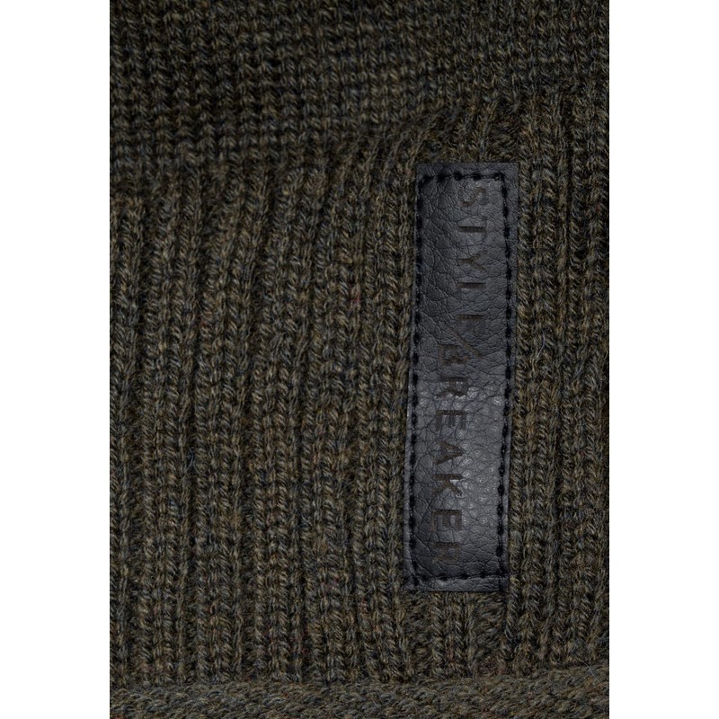 styleBREAKER 04024065 Warm Fine Knit Beanie Hat with Woven Pattern