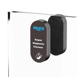 Miofis Aquarium Magnetic Brush Fish Tank Glass Cleaner for Max 4/5 Inch Thick Glass Support Fresh & Marine Aquariums up to 120 Gallons (Not for Acrylic & Plastic Tanks) (STD)