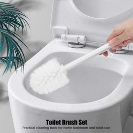 Haofy Juego de portaescobillas y Cepillo para Inodoro Juego de portaescobillas para Inodoro montado en la Pared Juego de Cepillo para tazón de Limpieza de baño