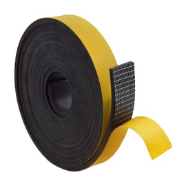 DEVNOL Sticky Back Self Adhesive Solid Rubber Strips 3/16 Thick, 1 inch Wide Neoprene Rubber Sheet Seal Strip for Gasket, Surface Protection