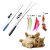 Goldge Cat Toy Feathers Retractable Fishing Rod with 12 Refills