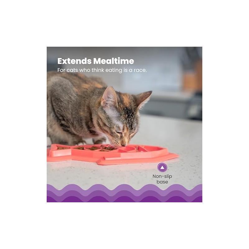 Petstages Fishie Fun Feed Mat - Comedero Lento para Gatos