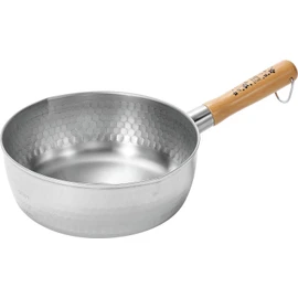 Yokoyama OGS-450 Yukihira Pot, Induction Compatible, Tsubame no Takumi Sakuragin, 8.7 inches (22 cm), Silver