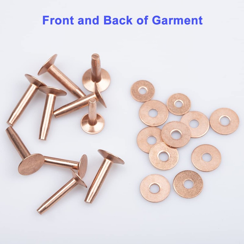 WUTA 100 Pcs Copper Rivets & Burrs, Leather Copper Rivet