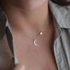 Yienate Dainty Moon Star Pendant Necklace Chain Fashion Charm Boho