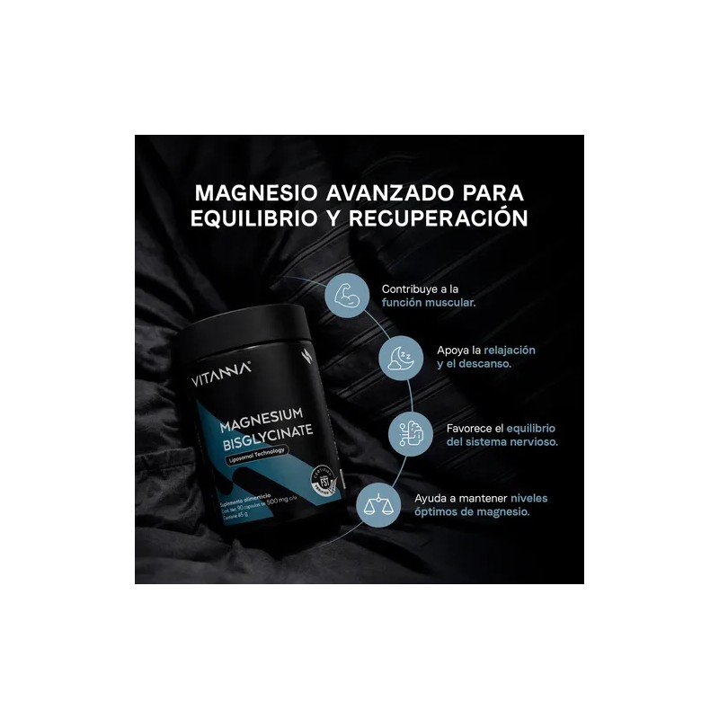 Magnesio Bisglicinato Quelado Liposomal 500mg Magnesium Bisglycinate Chelated Liposomal, 90