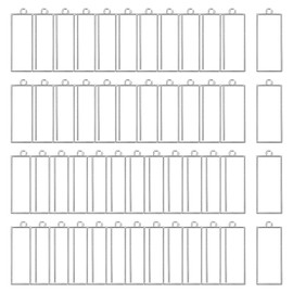 M METERXITY 100-Pack Open Bezels for Resin, Rectangle Open Back Bezel Pendants for Resin Jewelry Making/DIY Earrings Necklace, Alloy Hollow Frame Pendants [Silver Tone]
