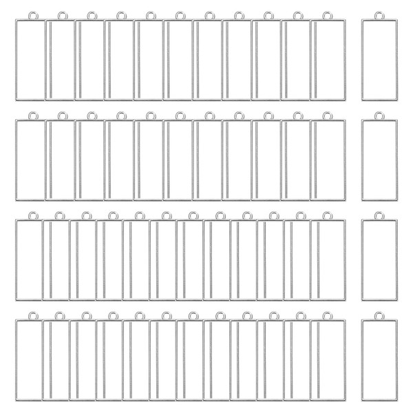 M METERXITY 100-Pack Open Bezels for Resin, Rectangle Open Back