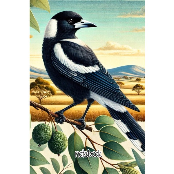 Australian magpie notebook: Elegant 6x9 Lined Journal Featuring the Iconic