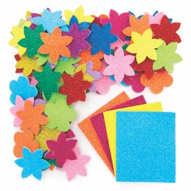 Baker Ross Flower Glitter Stickers - Pack of 120, Easter Crafts, Craft For Kids (AX881)