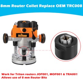 Router Collect 8 mm for Triton Routers JOF1, MOF1 & TRA1, Work for 8 mm Router Bit, Replace OEM Part TRC008 (8mm)