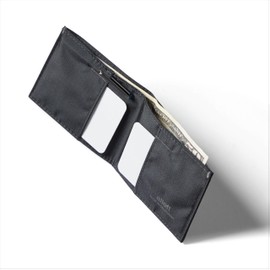 Allett Sport Wallet, Jet Black | Nylon, RFID Blocking, Bifold, Slim, Minimalistic, Front Pocket | Holds 2-10+ Cards | for Men & Women | Made in the USA